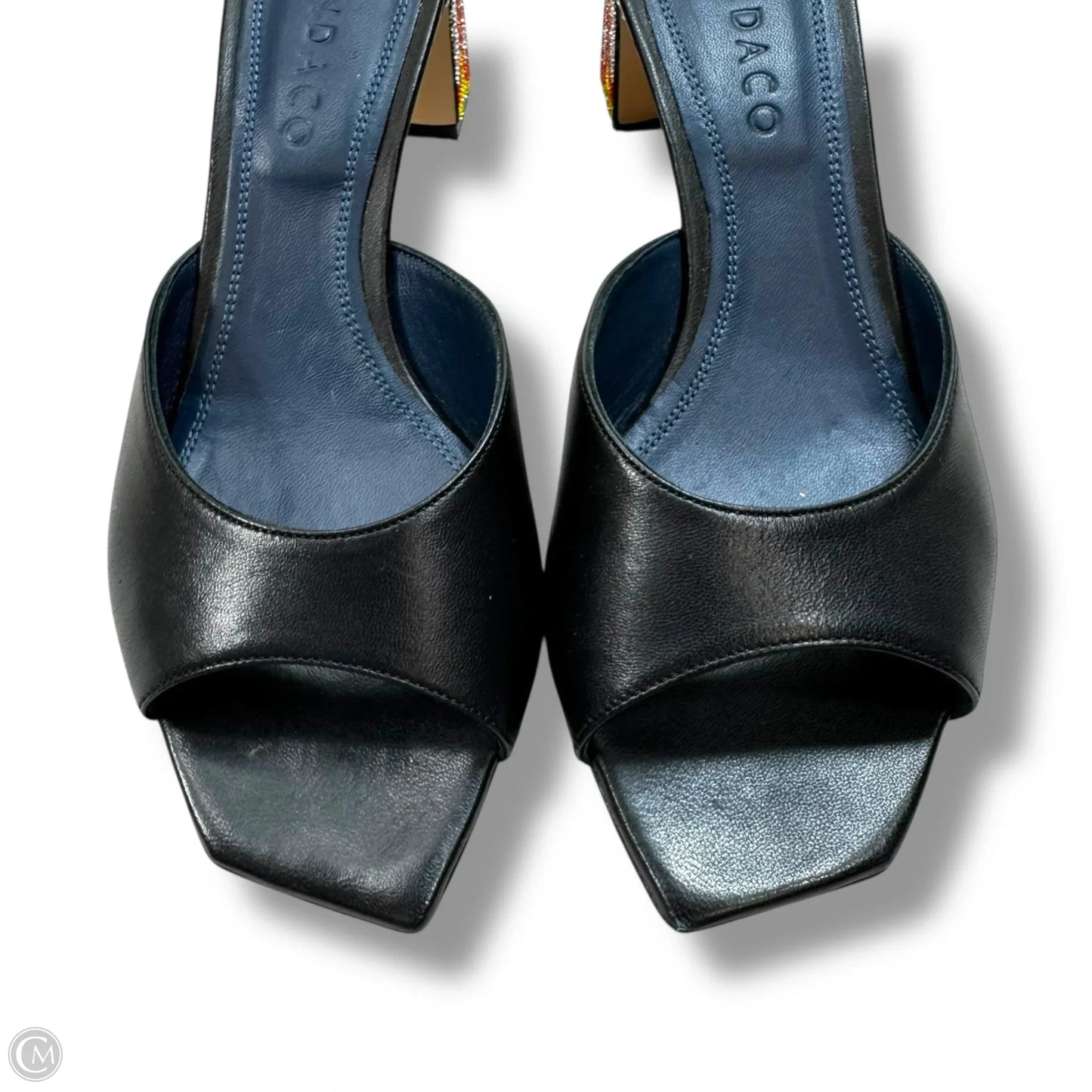 Crystal flames Shoes Heels Block By iindaco In Black, Size:38