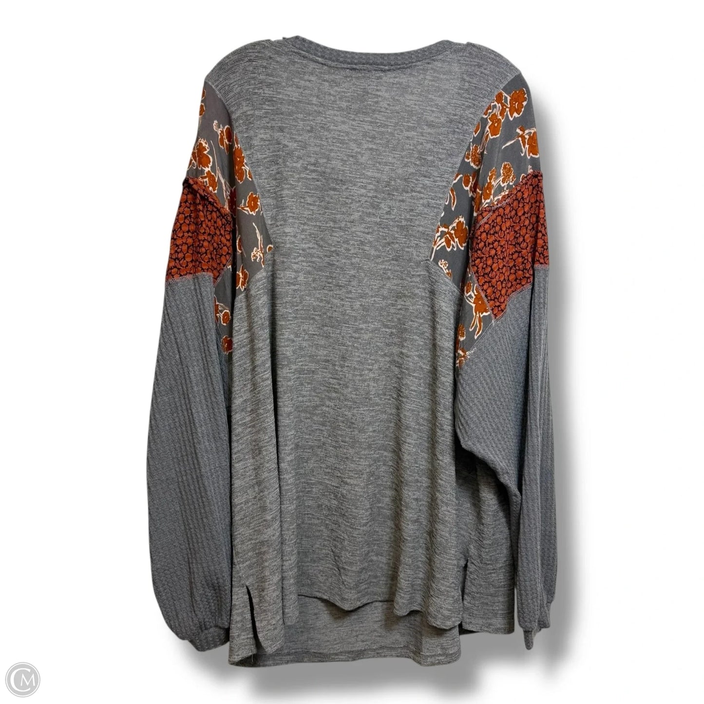 Top Long Sleeve By Kori America In Grey, Size: 1x