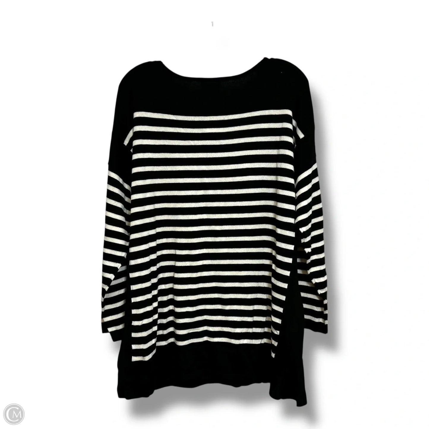 Top Long Sleeve By Chaps In Striped Pattern, Size: 2x