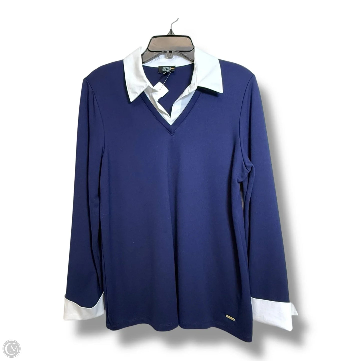 Top Long Sleeve By Jones New York In Navy, Size: L