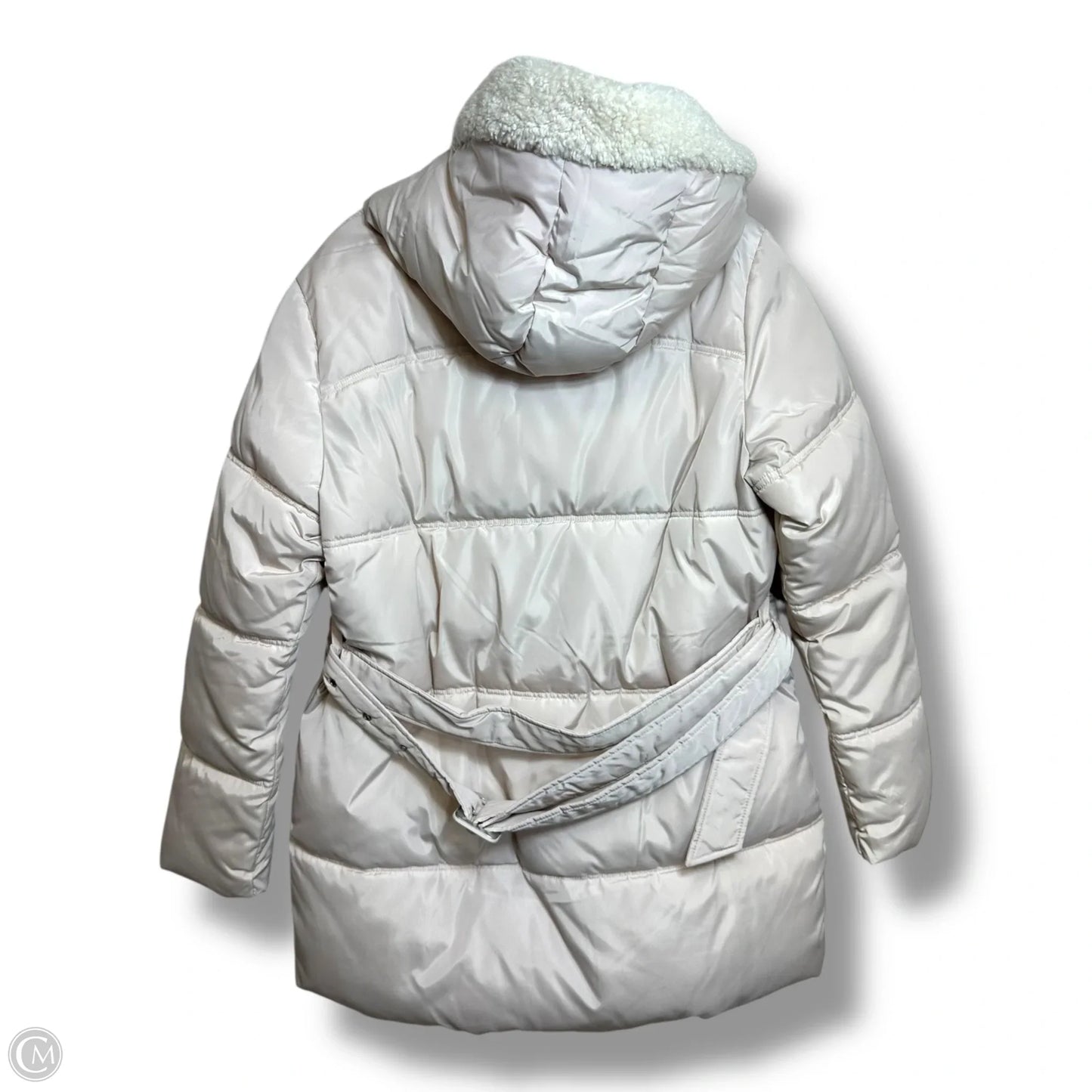 Coat Puffer & Quilted By Kenneth Cole In Ivory, Size: L