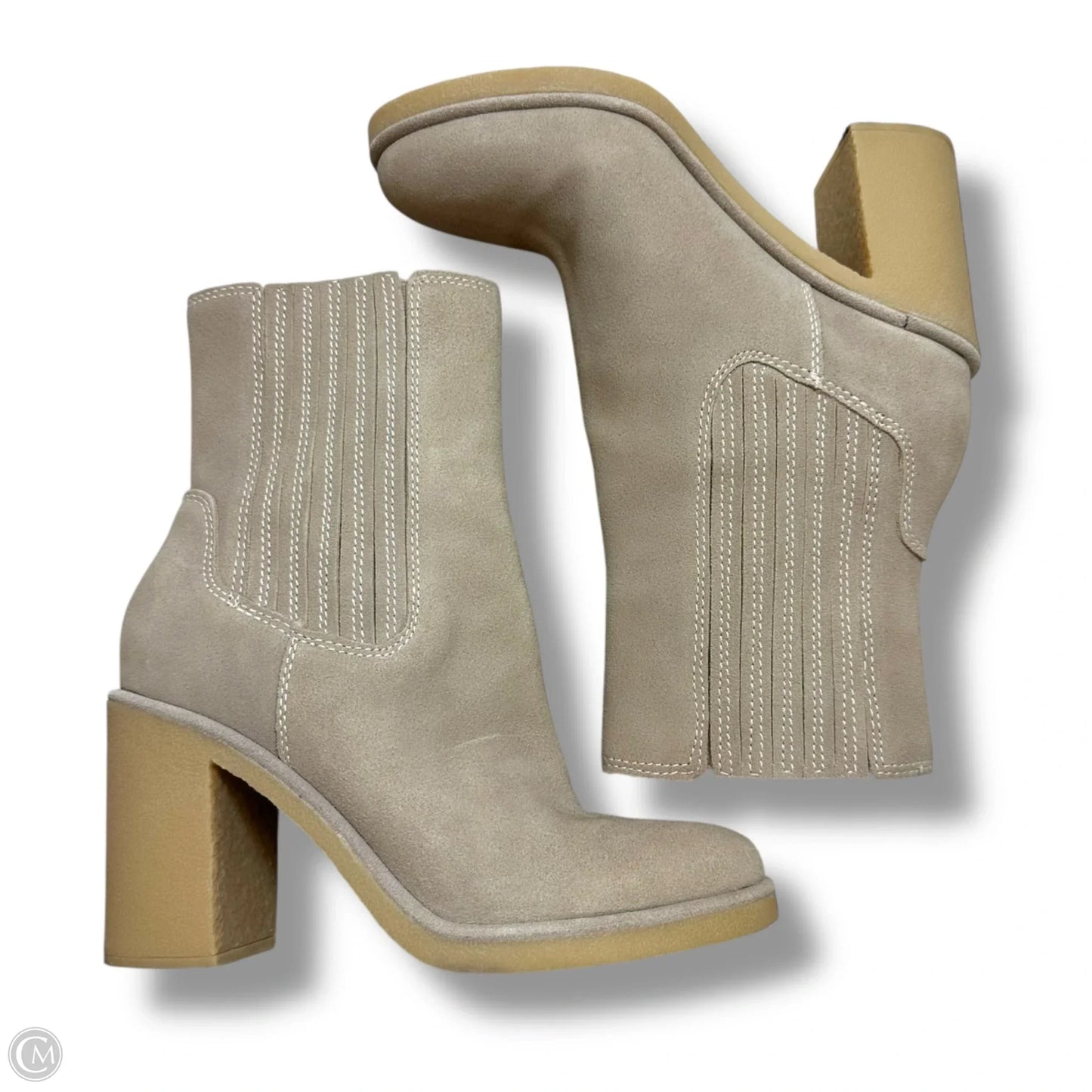 Boots Ankle Heels By Dv In Beige, Size: 7
