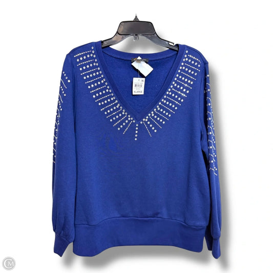 Sweatshirt Crewneck By Inc In Navy, Size: Xl