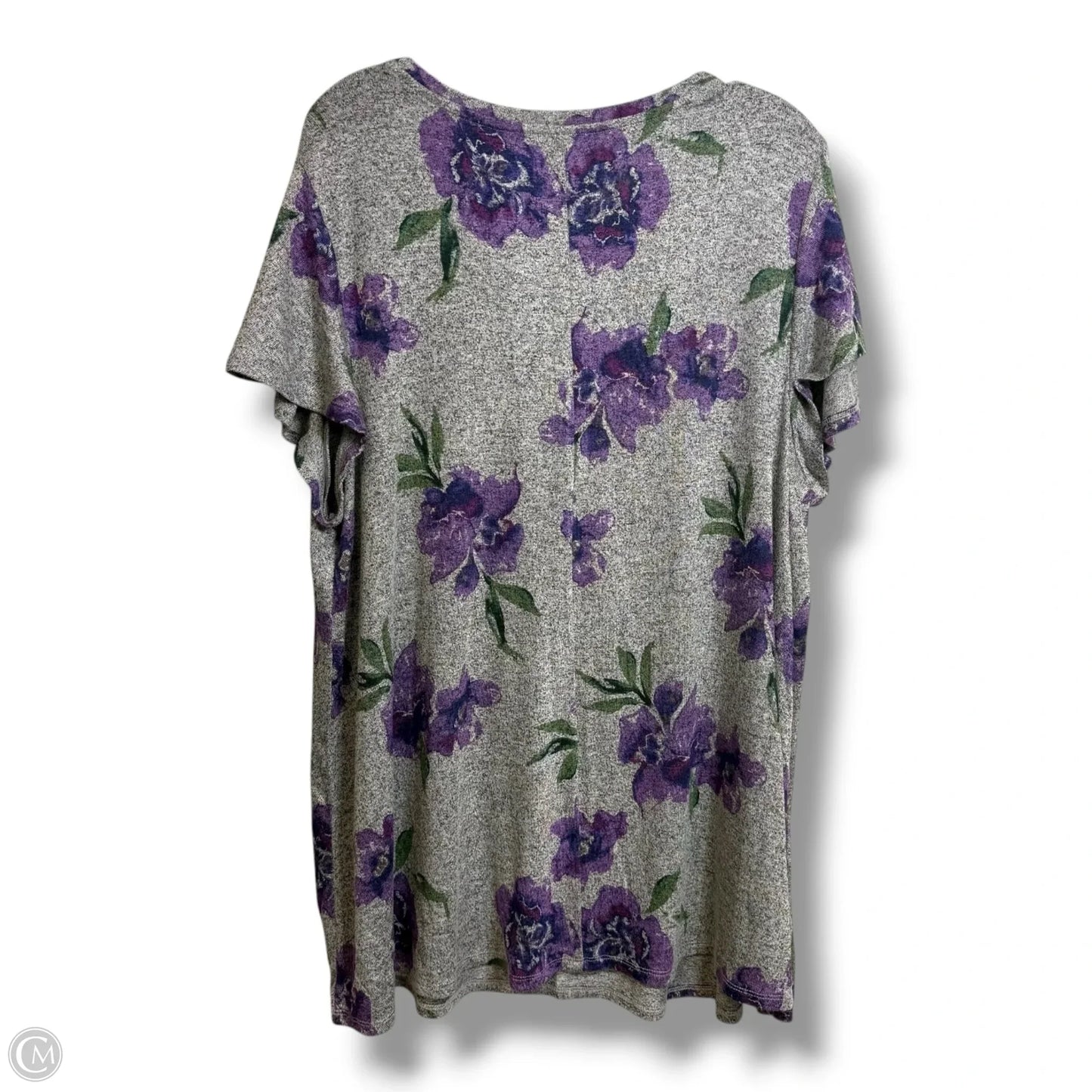 Top Short Sleeve By Lane Bryant In Floral Print, Size: 1x