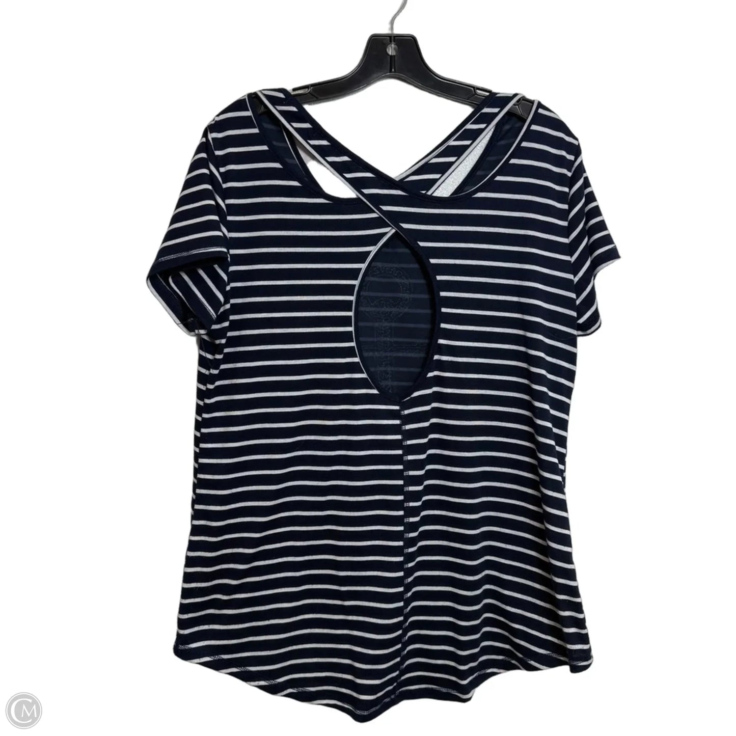 Top Short Sleeve By Simply Southern In Nautical Print, Size: L
