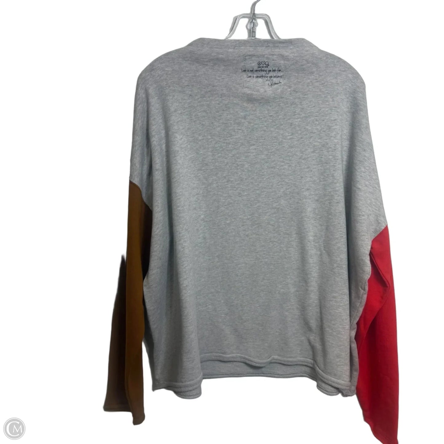 Top Long Sleeve By Peace Love World In Grey, Size: Xl