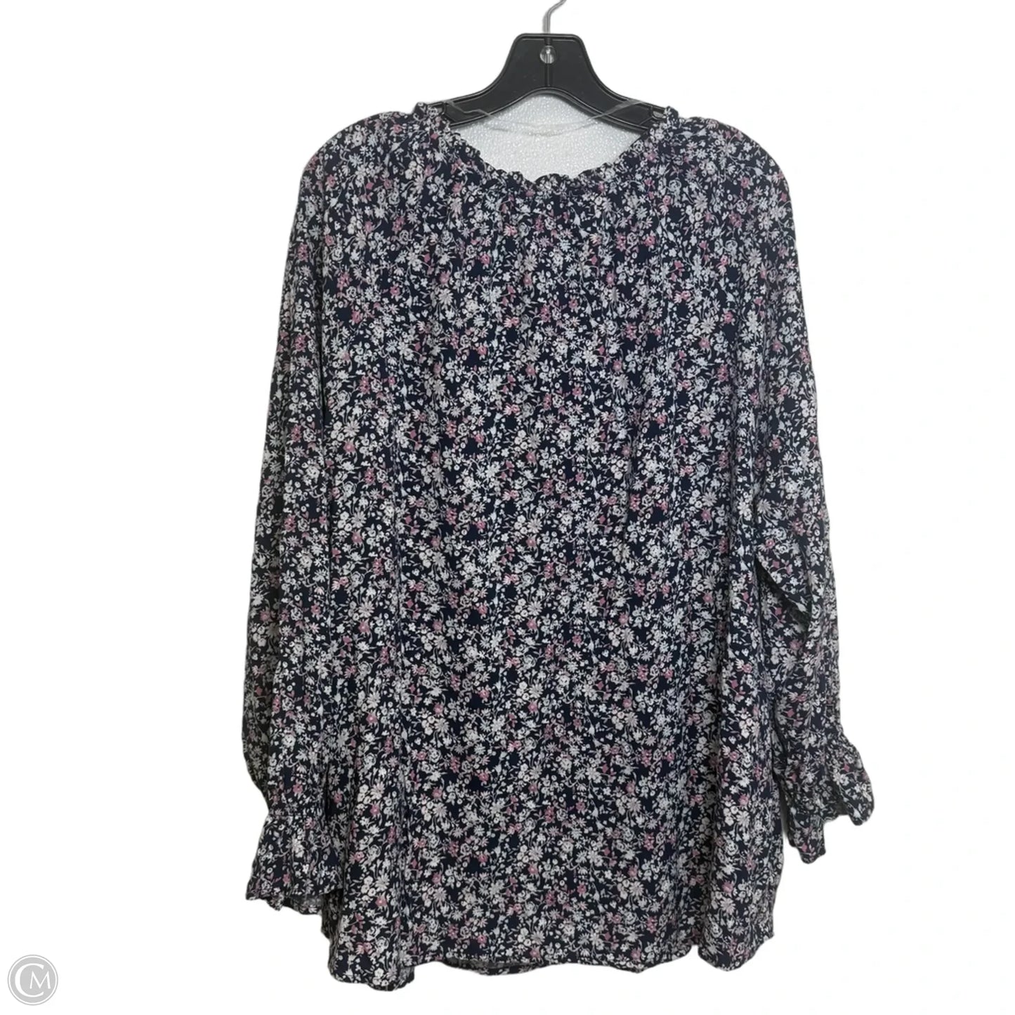 Top Long Sleeve By Angels In Floral Print, Size: 1x