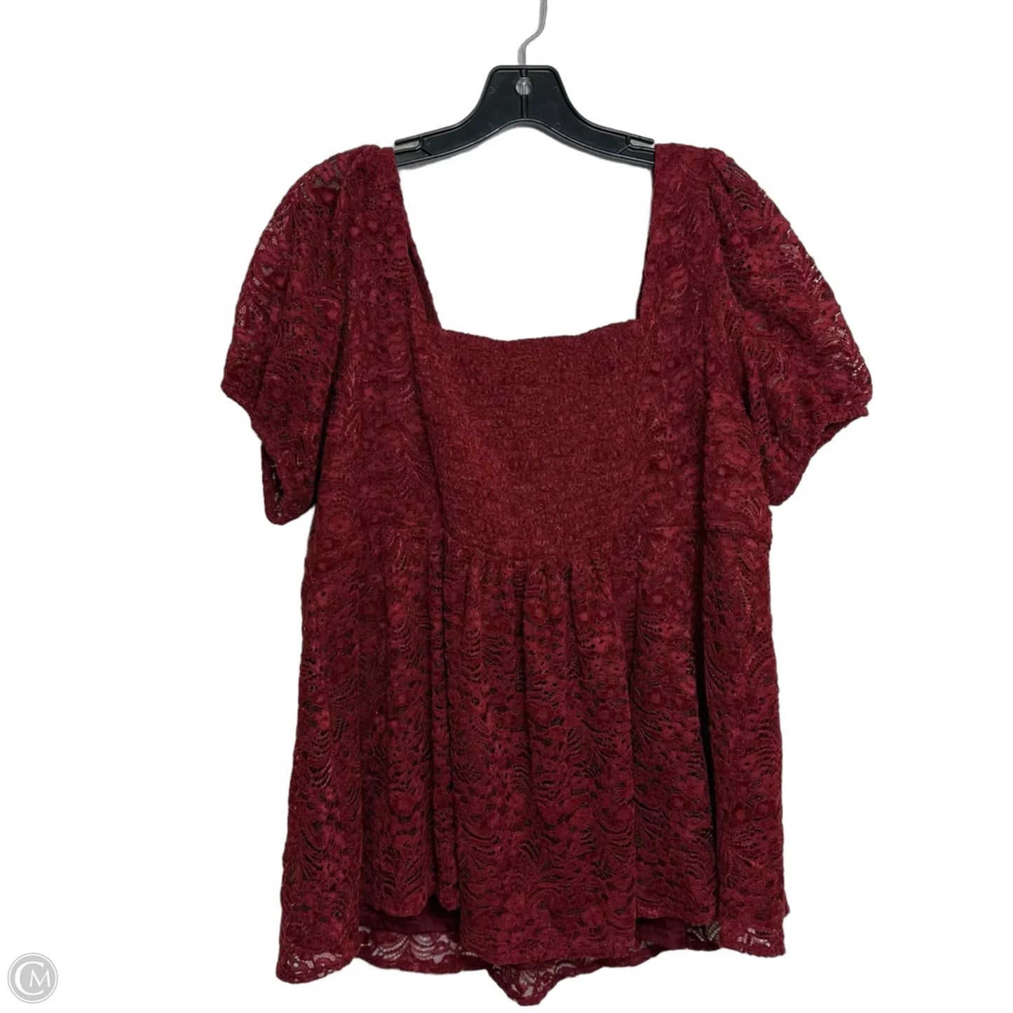 Top Short Sleeve By Torrid In Maroon, Size: L