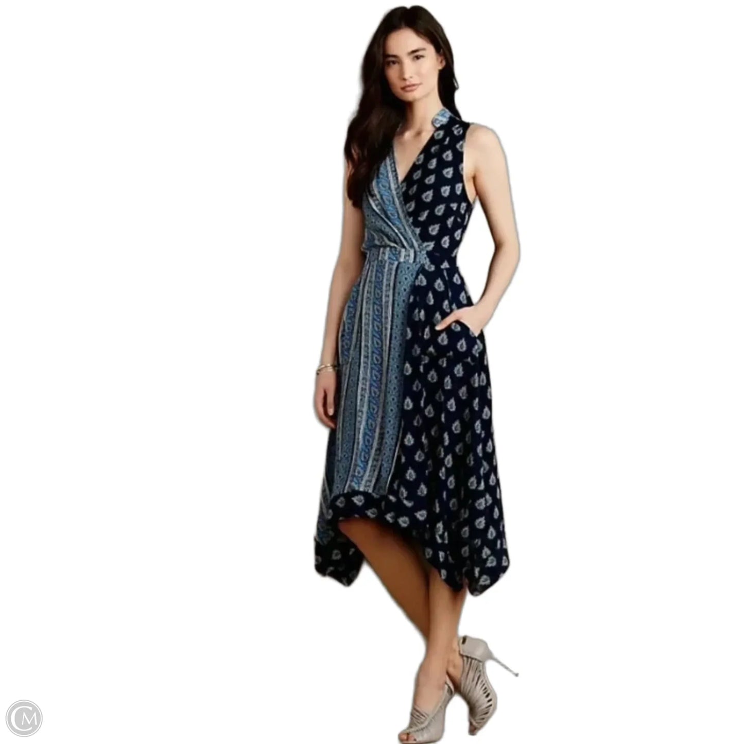 Dress Casual Midi By Maeve In Blue, Size: 8