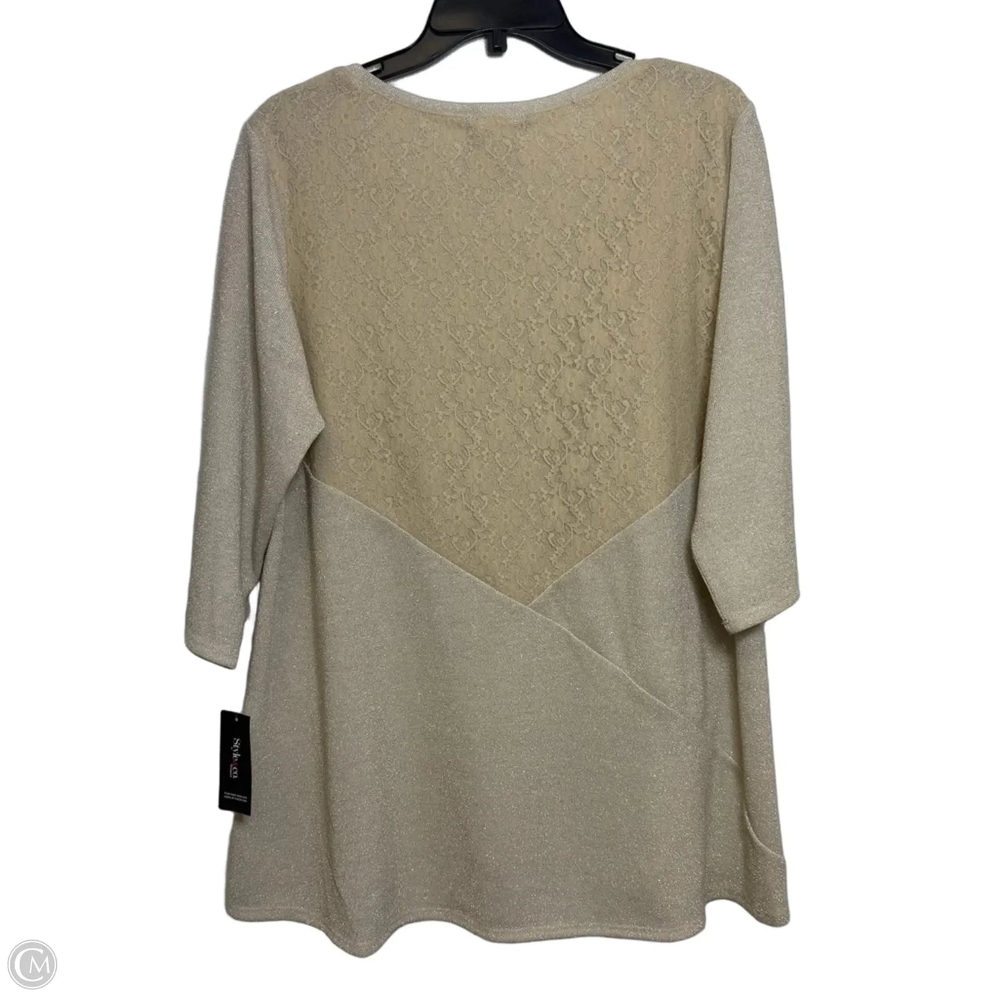 Top Long Sleeve By Style And Company In Gold, Size: 2x
