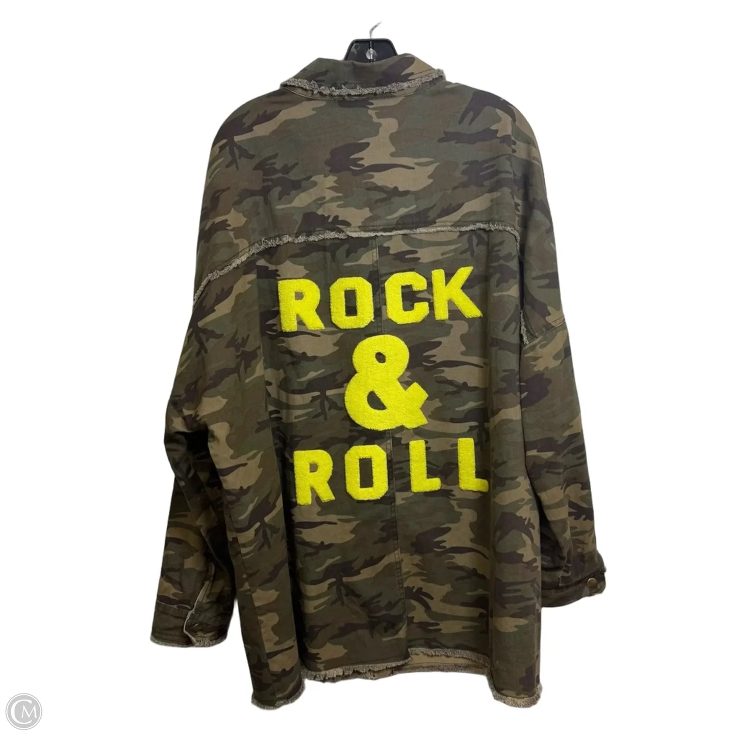Jacket Denim By Davi & Dani In Camouflage Print, Size: 2x