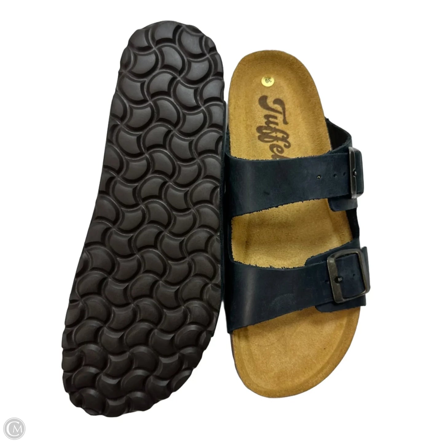 Sandals Flats By Clothes Mentor In Black, Size: