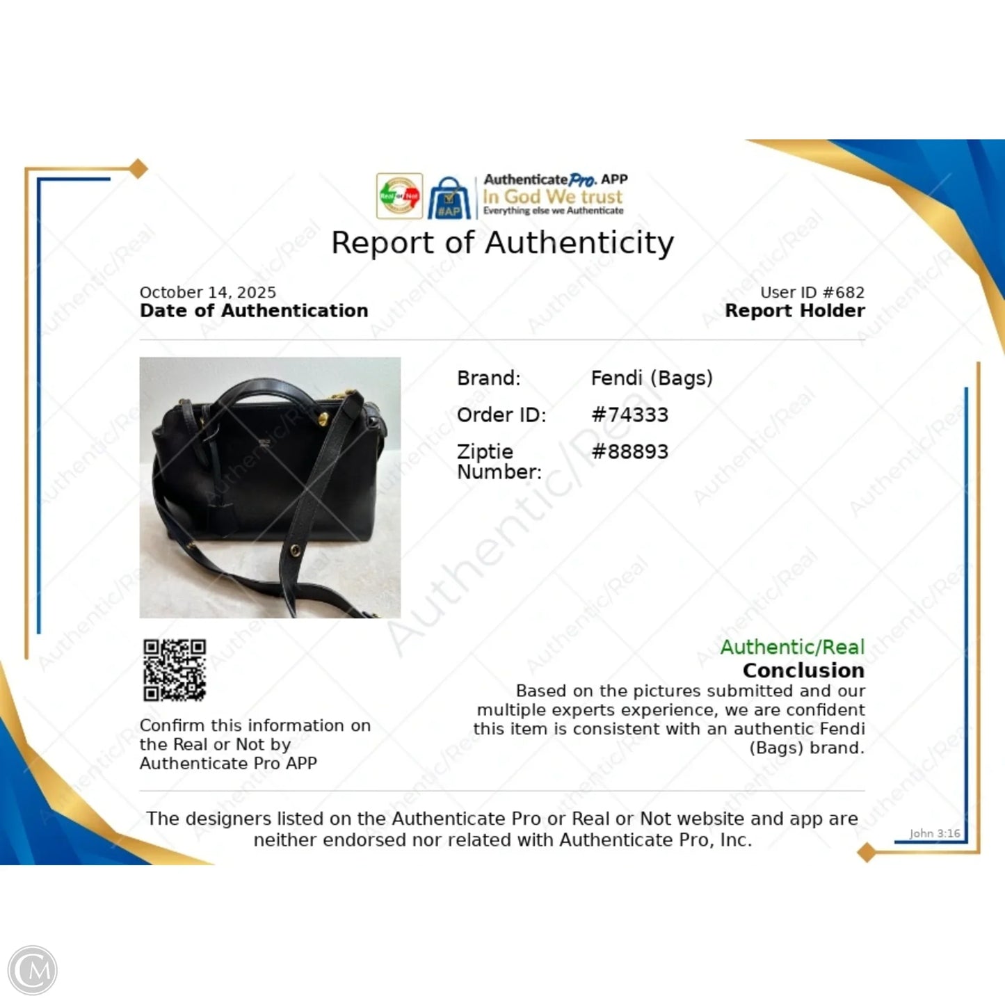 Handbag Luxury Designer By Fendi, Size: Medium