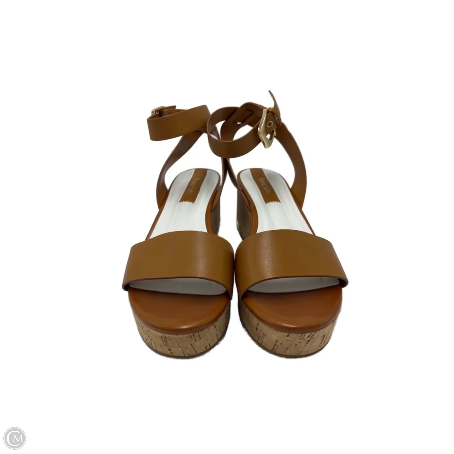 Sandals Heels Platform By Franco Sarto In Brown, Size: 9