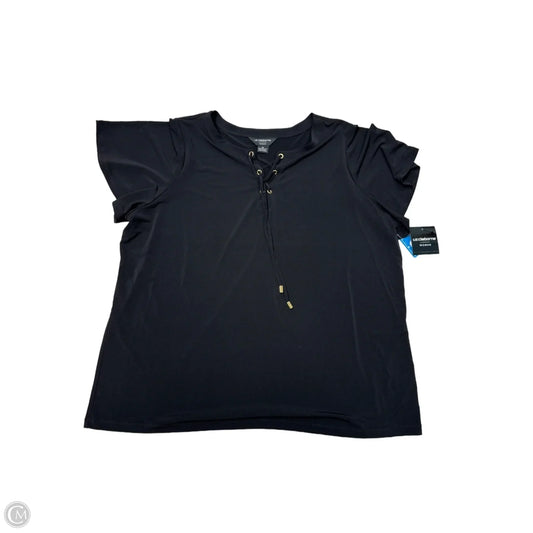 New! Top Short Sleeve By Liz Claiborne In Black, Size: 1x
