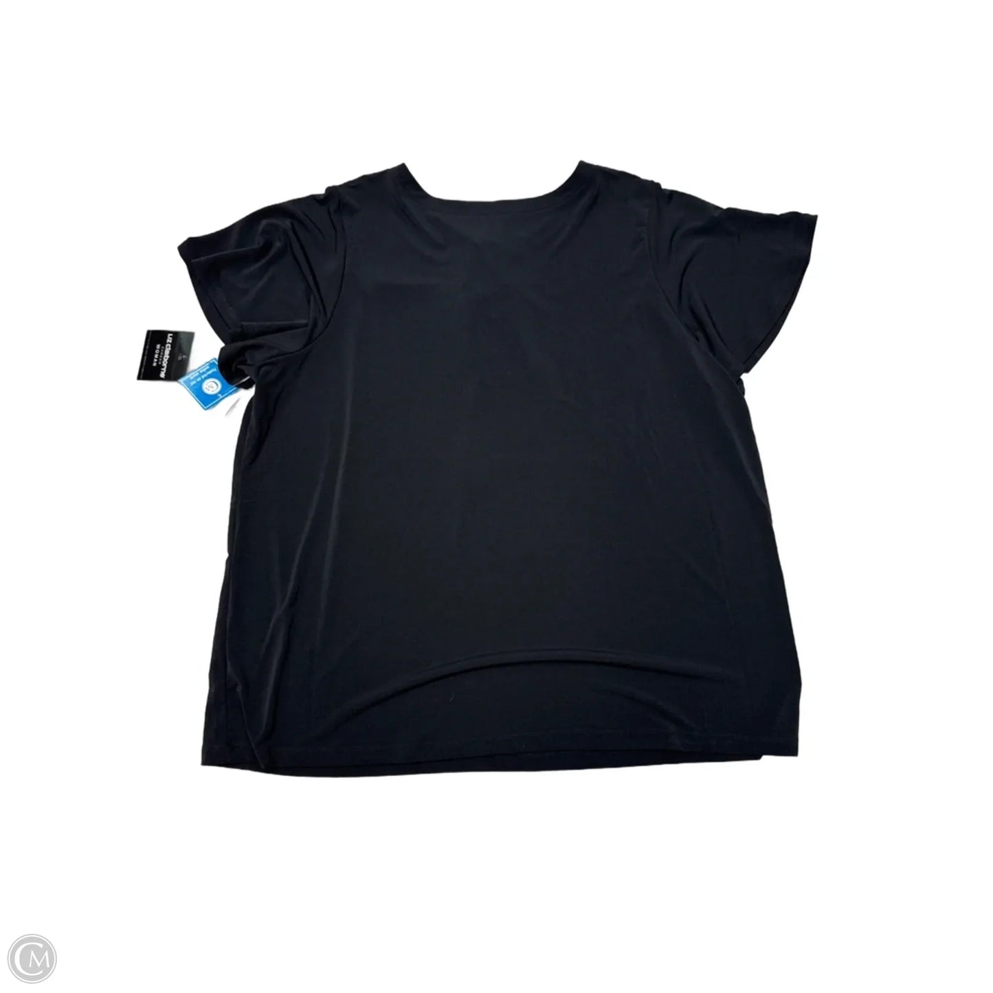 New! Top Short Sleeve By Liz Claiborne In Black, Size: 1x