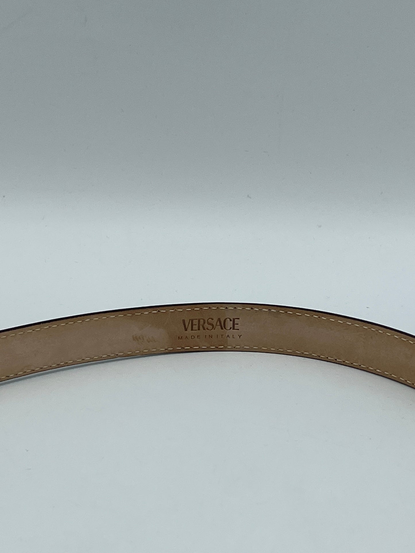 Versace La Medusa Leather Designer Belt Size: 80/32 Medium