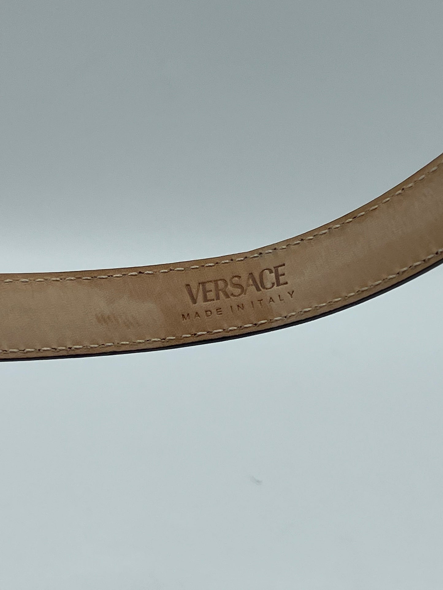 Versace La Medusa Leather Designer Belt Size: 80/32 Medium