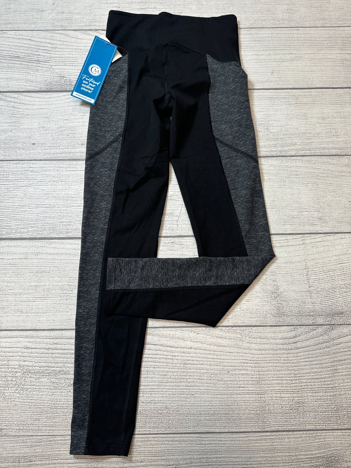 Athletic Leggings By Spanx In Black & Grey, Size: S
