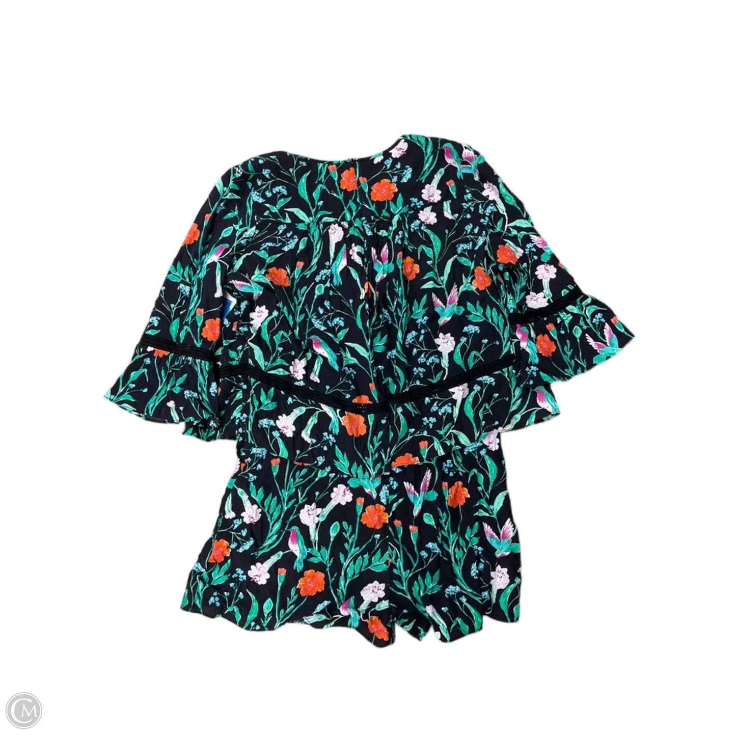 Romper Designer By Kate Spade In Black & Green, Size: S