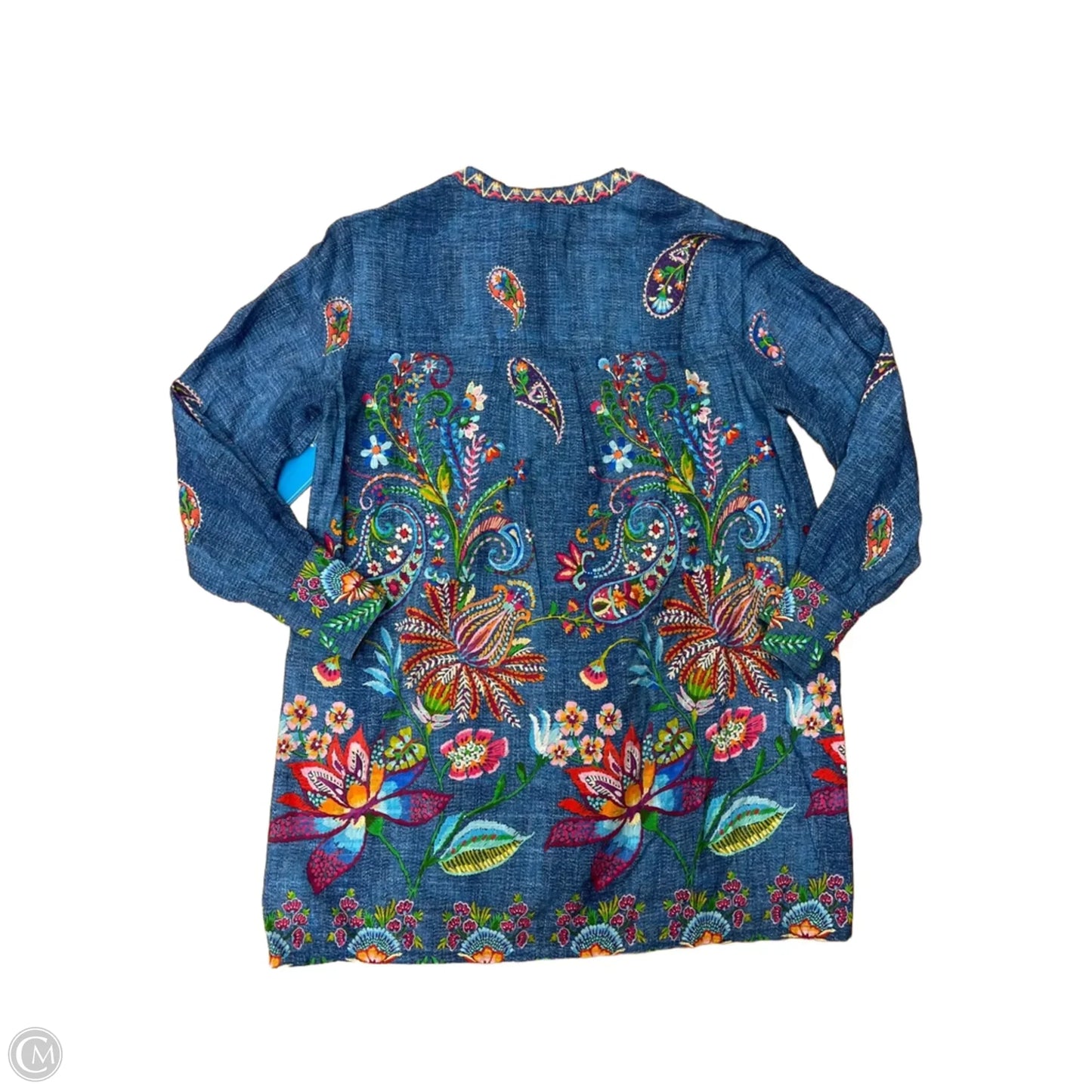 Top Long Sleeve By Johnny Was In Blue, Size: Xs