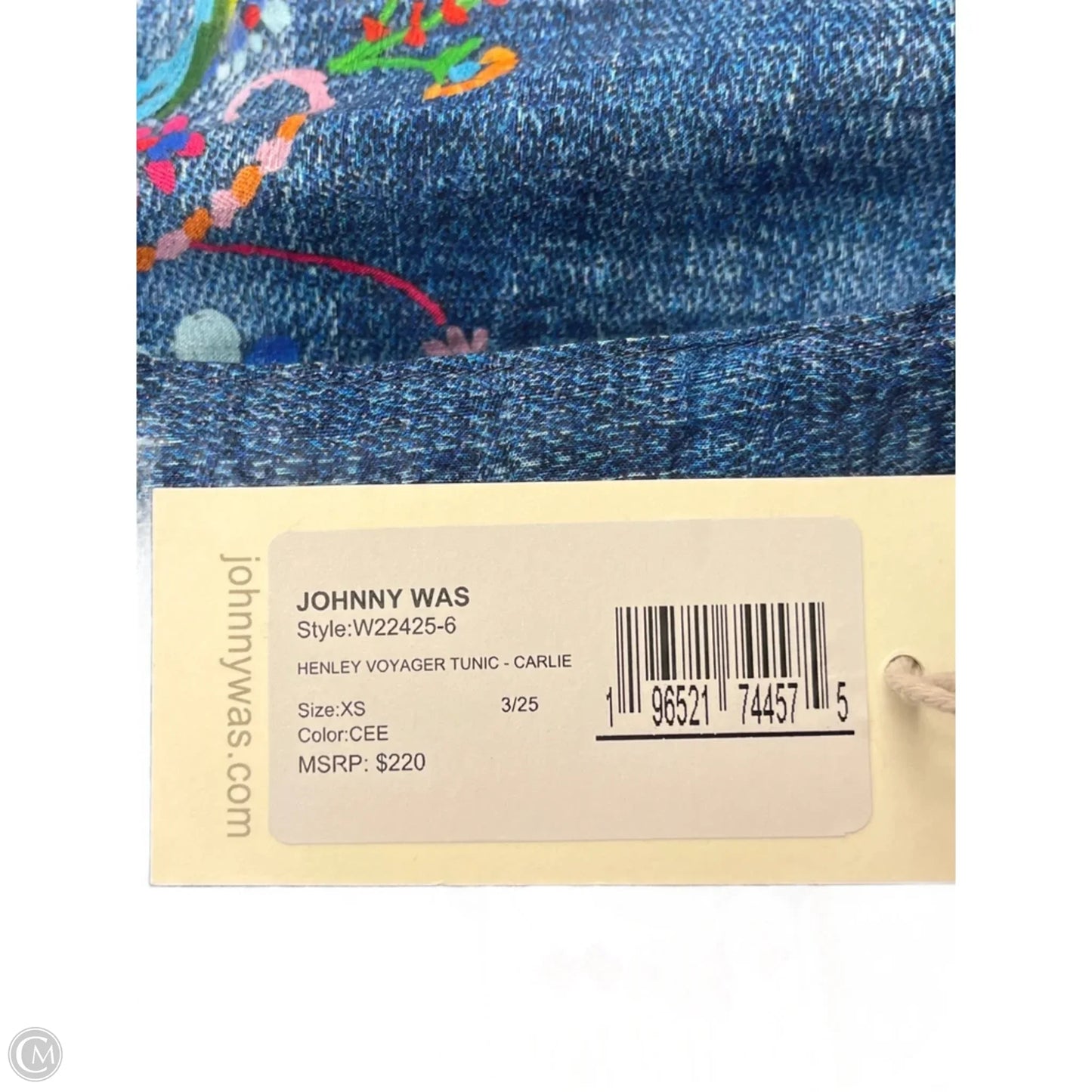 Top Long Sleeve By Johnny Was In Blue, Size: Xs