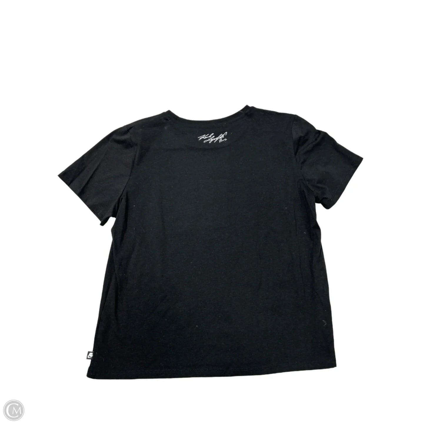Top Short Sleeve Designer By Karl Lagerfeld In Black, Size: Xl