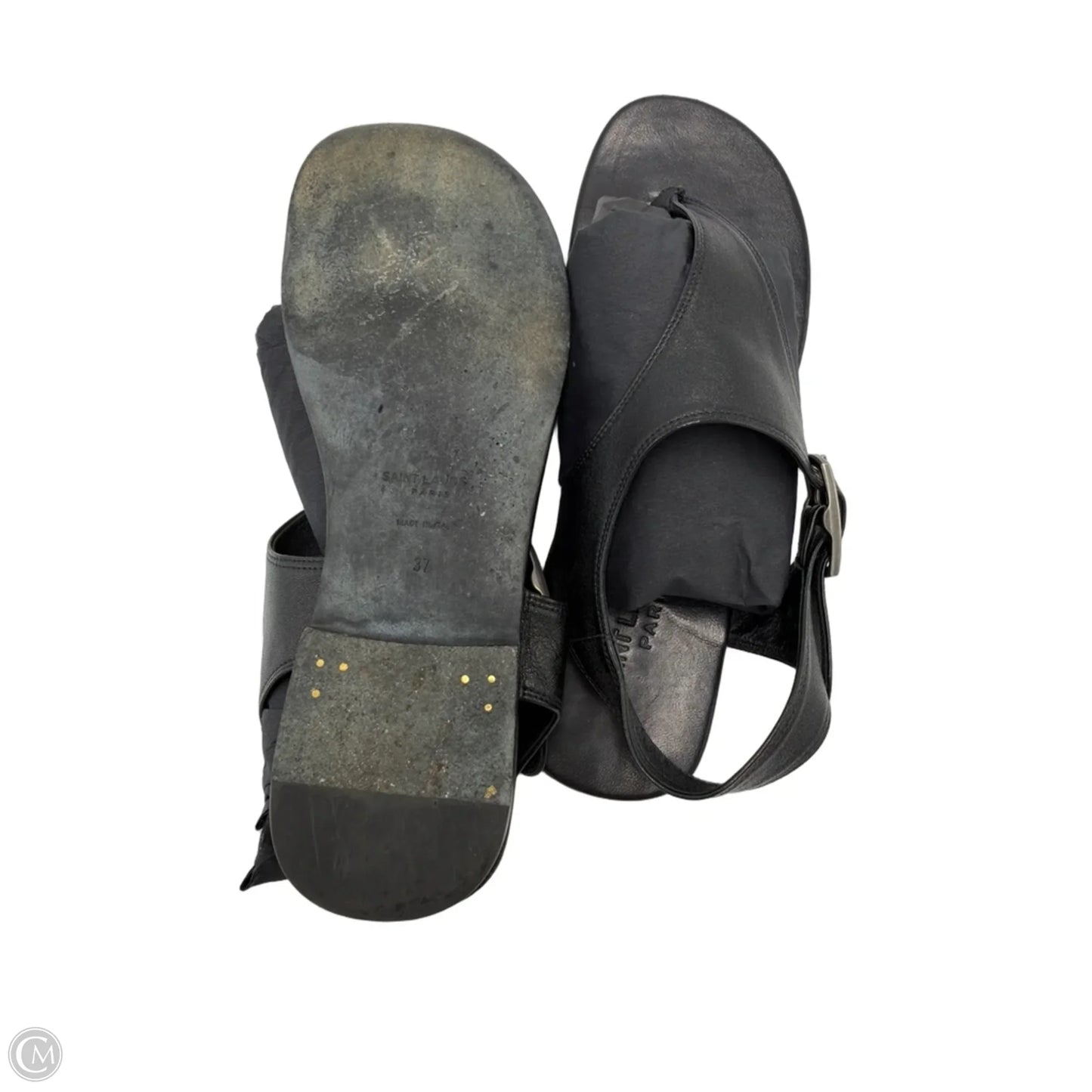 Yves Saint Laurent Mojave Luxury Sandals In Black, Size: 7 (37)