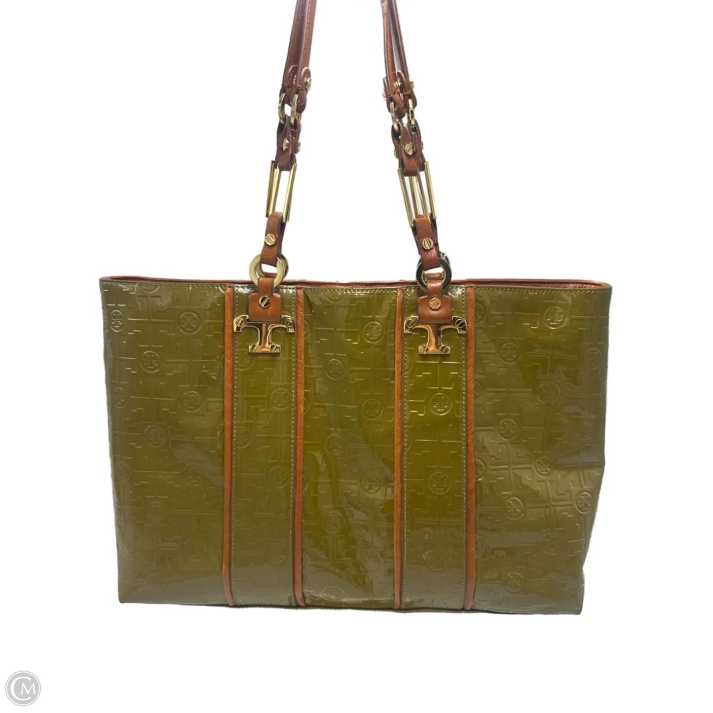 Tory Burch Patent Leather Logo Designer Handbag / Tote