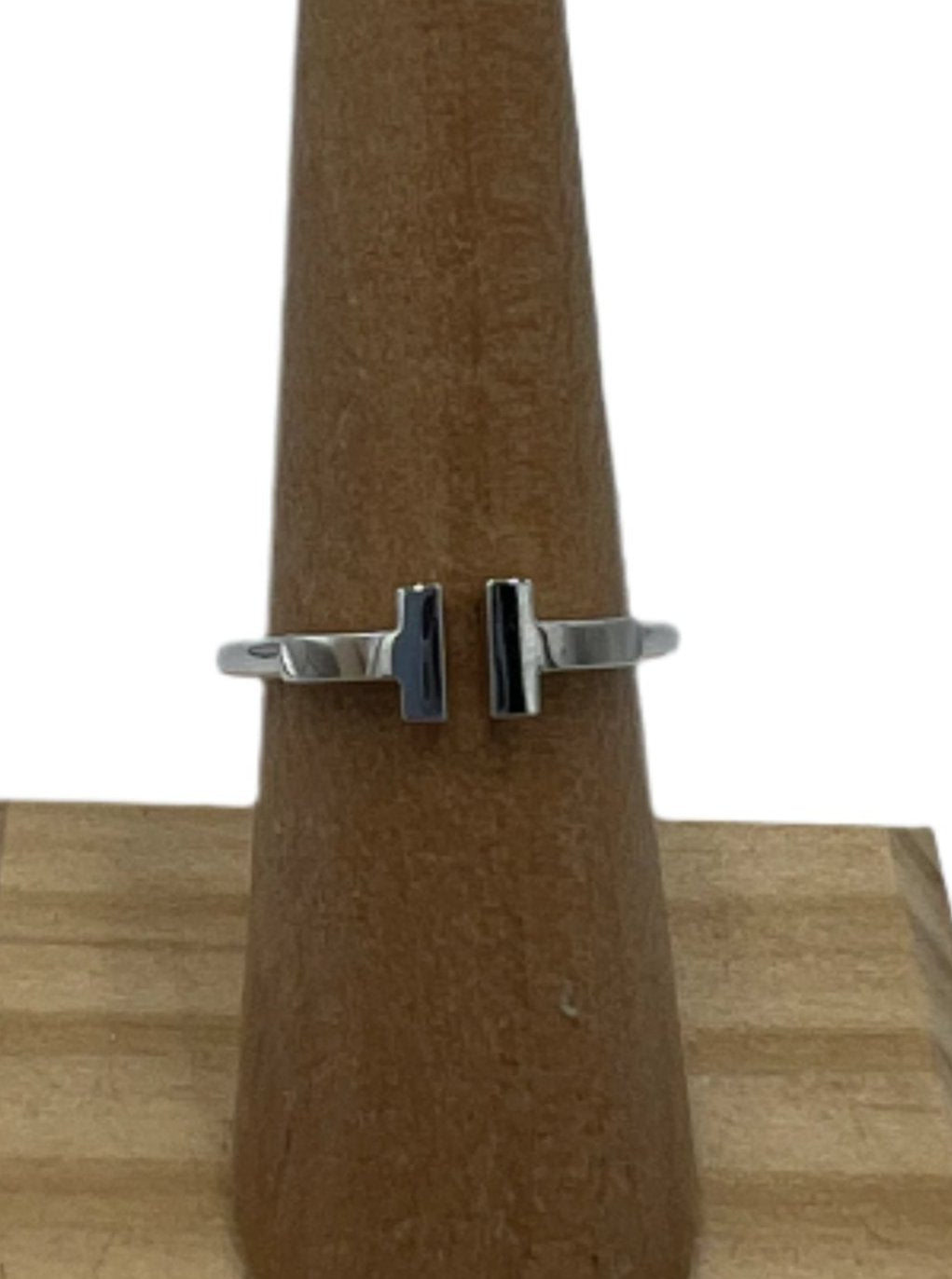 Tiffany & Company T Square 18K White Gold Designer Ring, Sz. 6.75