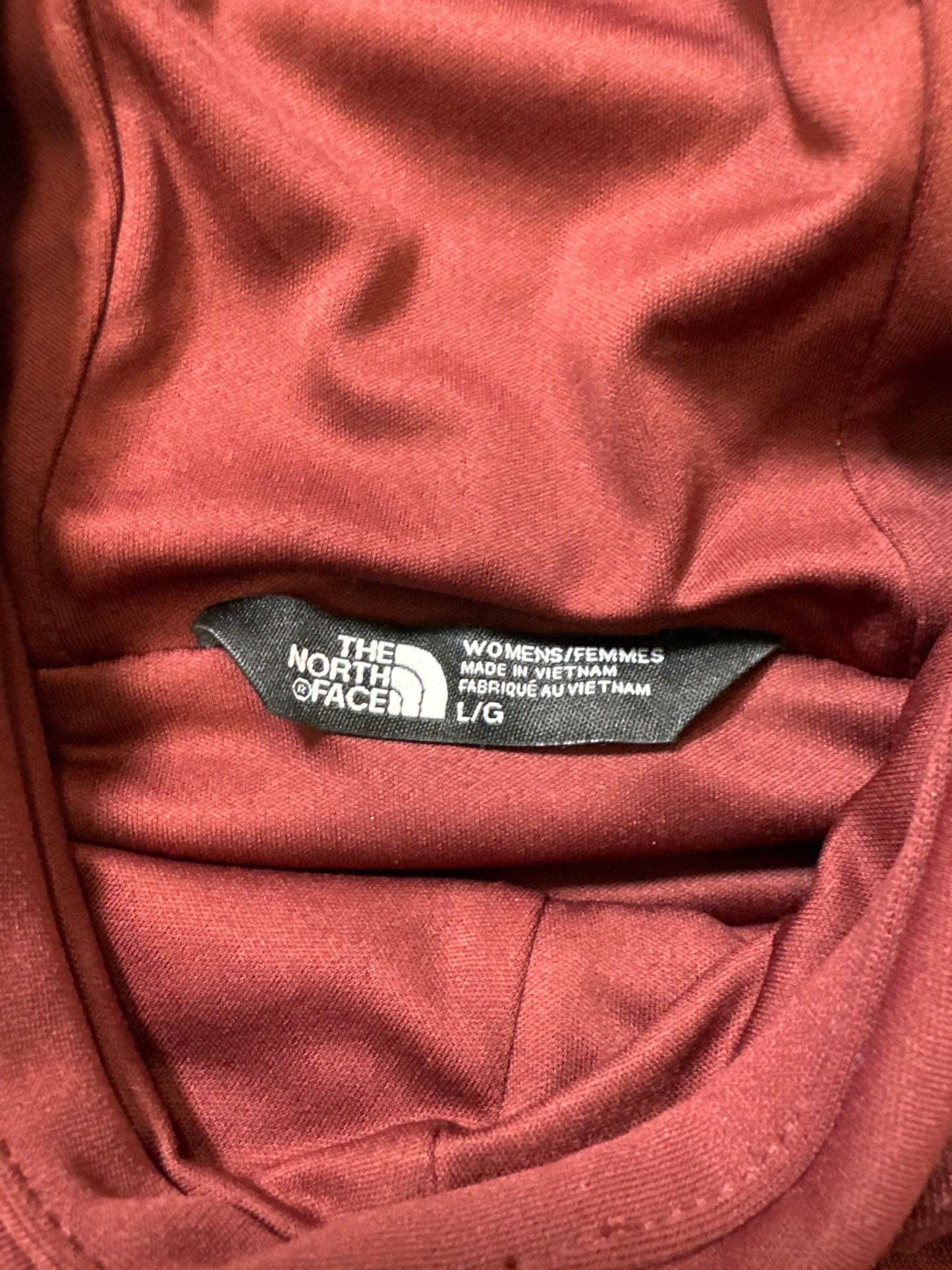 Sweatshirt Hoodie By North Face In Maroon, Size: L