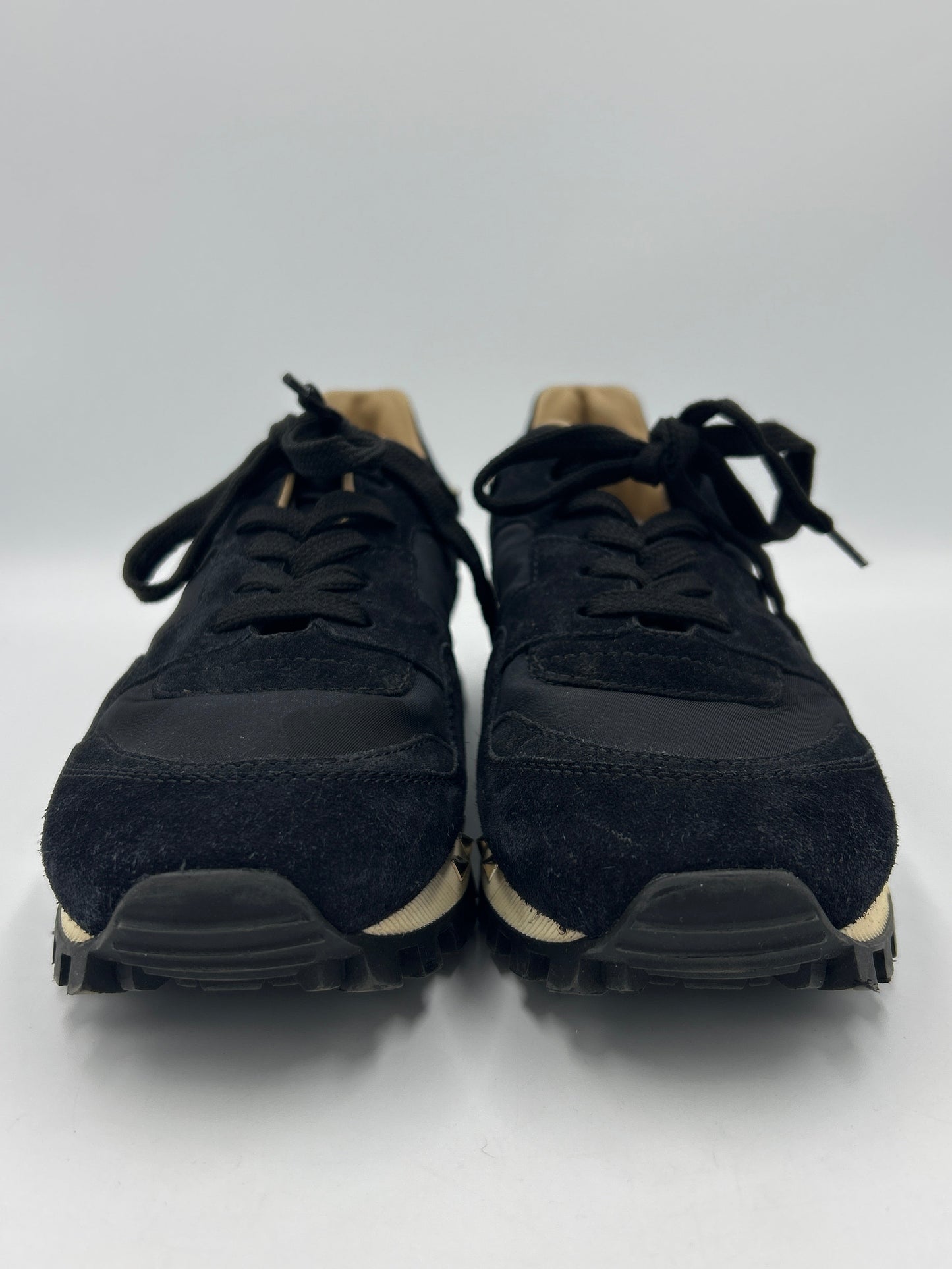 Valentino Suede Rockstud Accent Designer Sneakers Size: 8