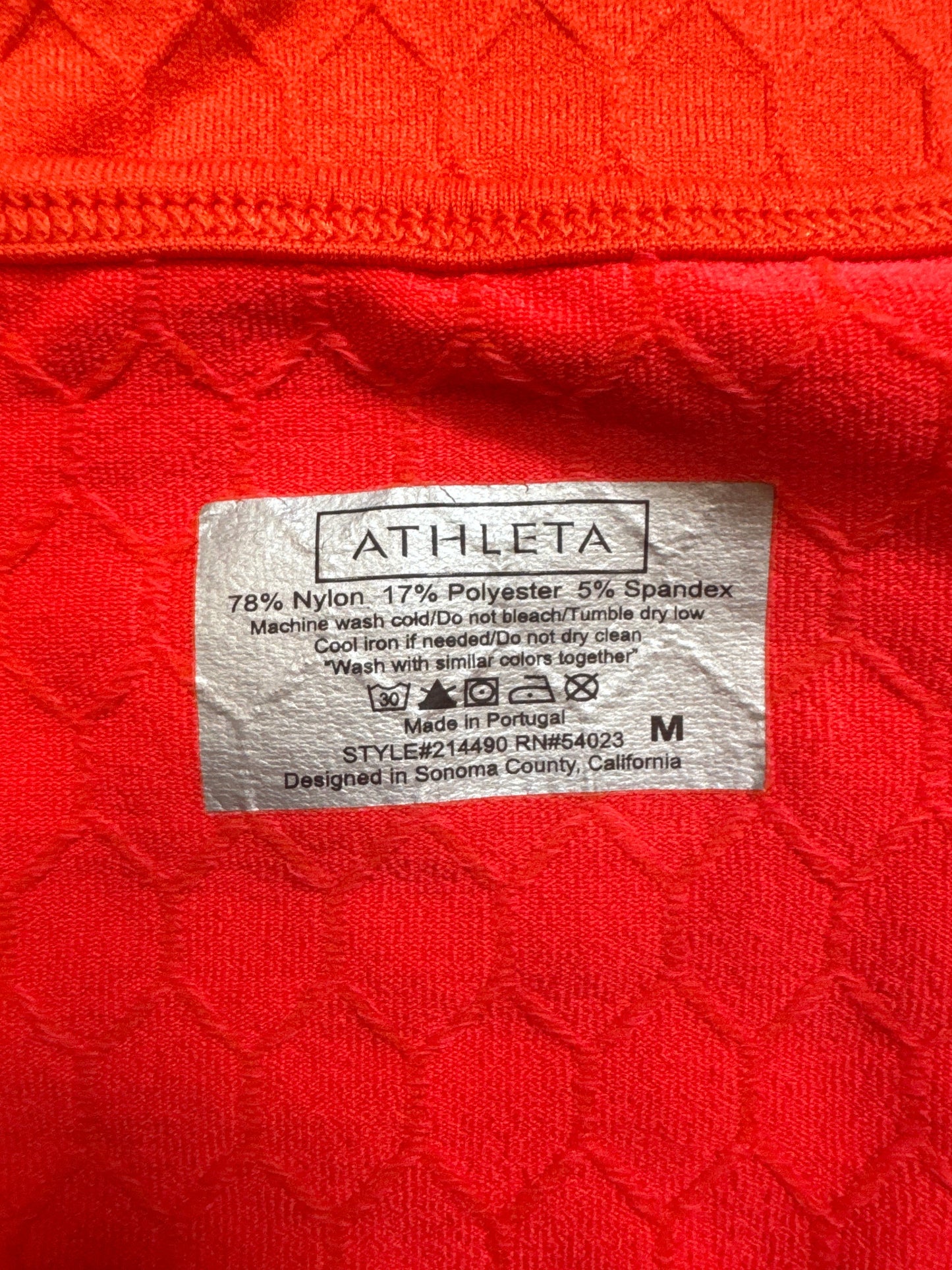 Athletic Top Short Sleeve By Athleta In Orange, Size: M