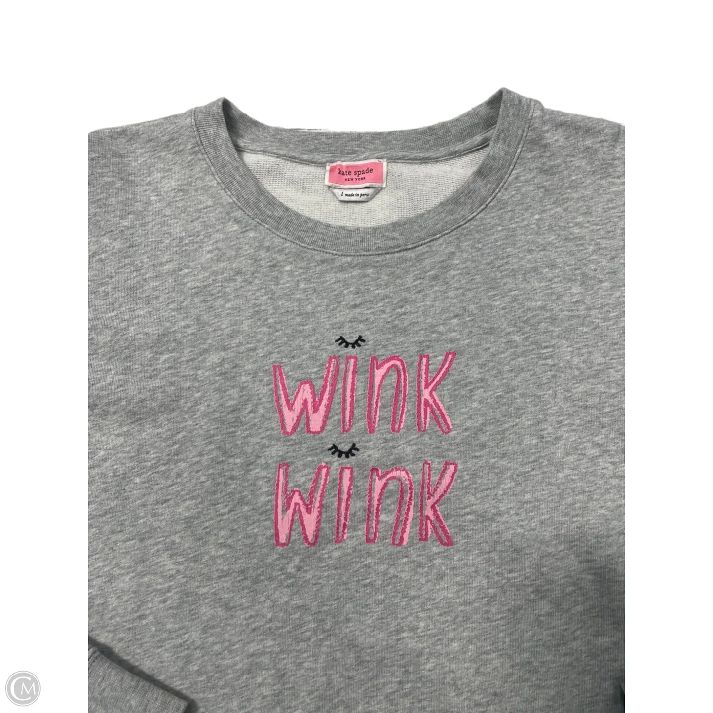Sweatshirt Designer By Kate Spade In Grey, Size: L
