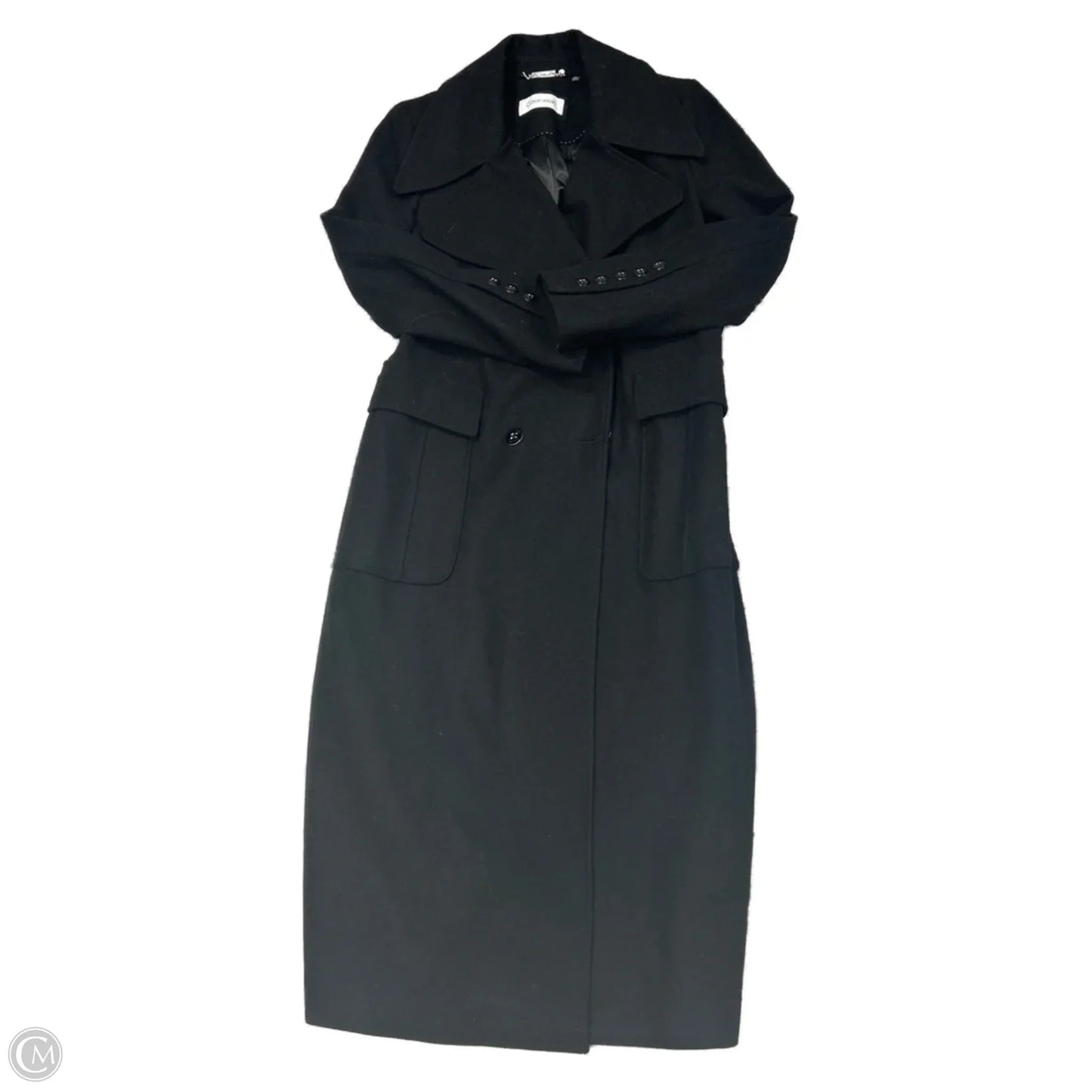 Coat Wool By Calvin Klein In Black, Size: M