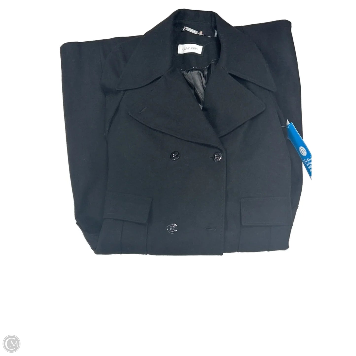 Coat Wool By Calvin Klein In Black, Size: M