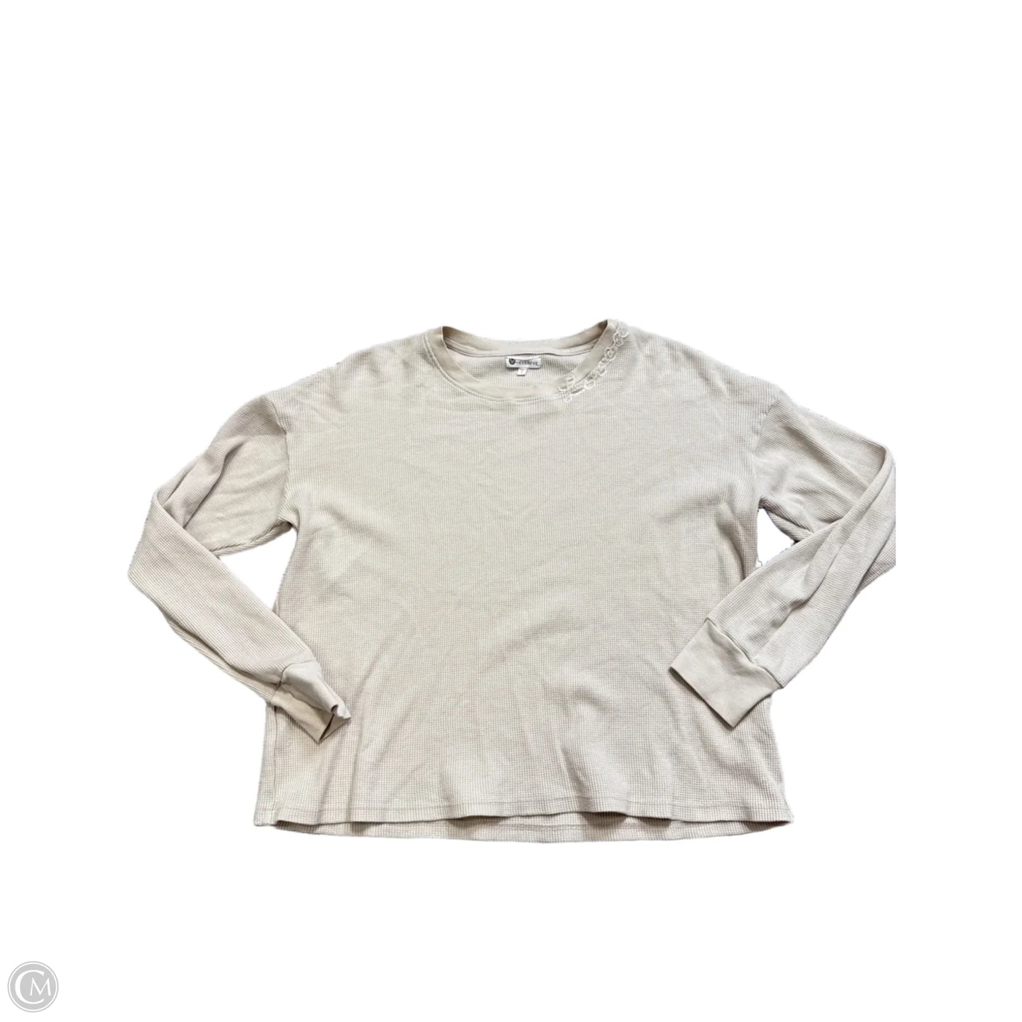 Top Long Sleeve By Evereve In Tan, Size: S