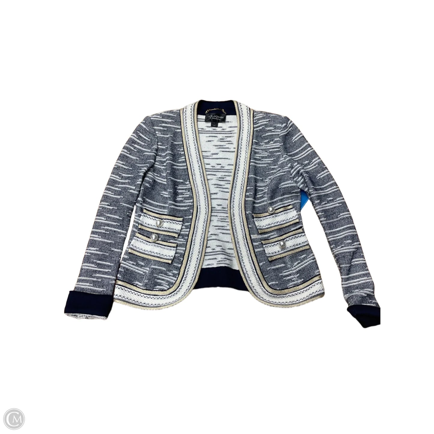 Blazer Luxury Designer By St John Collection In Navy, Size: S
