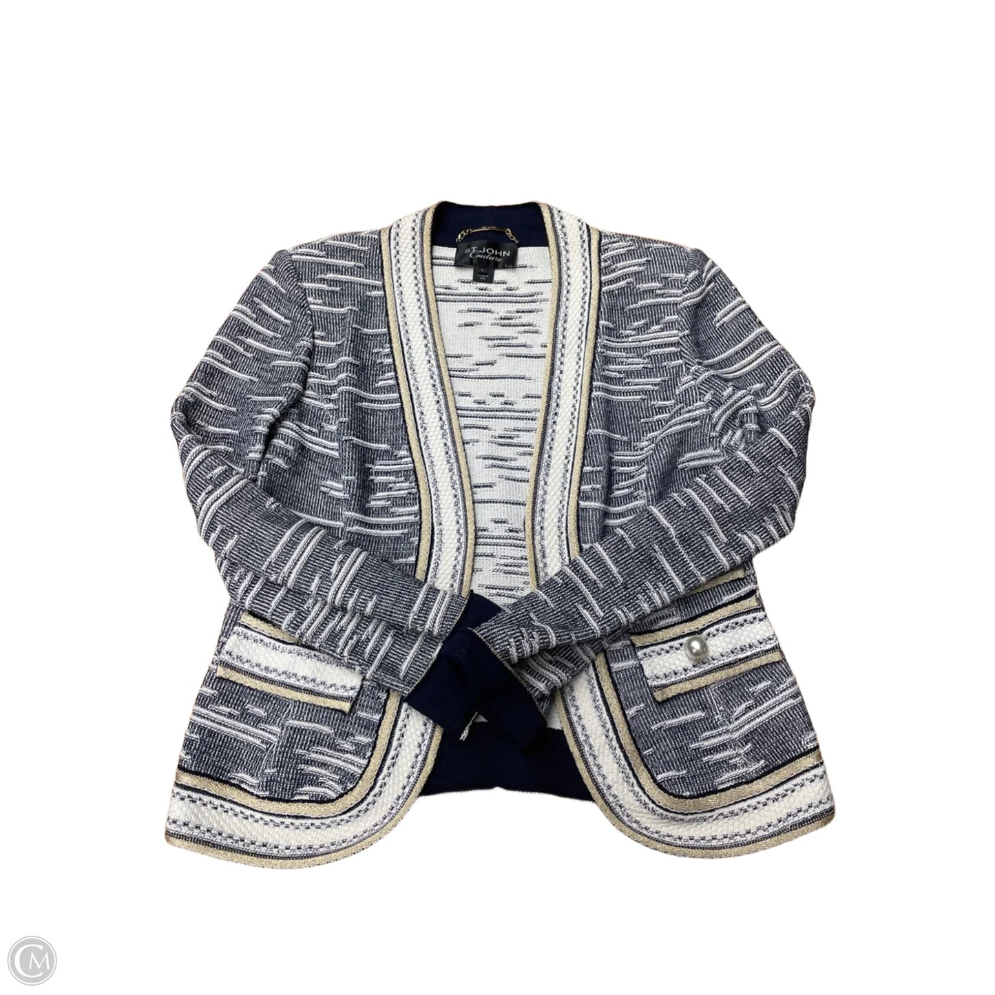 Blazer Luxury Designer By St John Collection In Navy, Size: S
