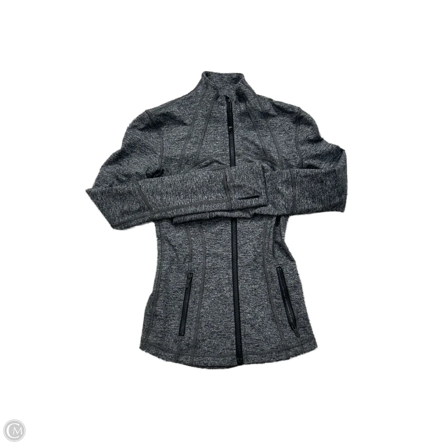 Athletic Jacket By Lululemon In Grey, Size: Xs