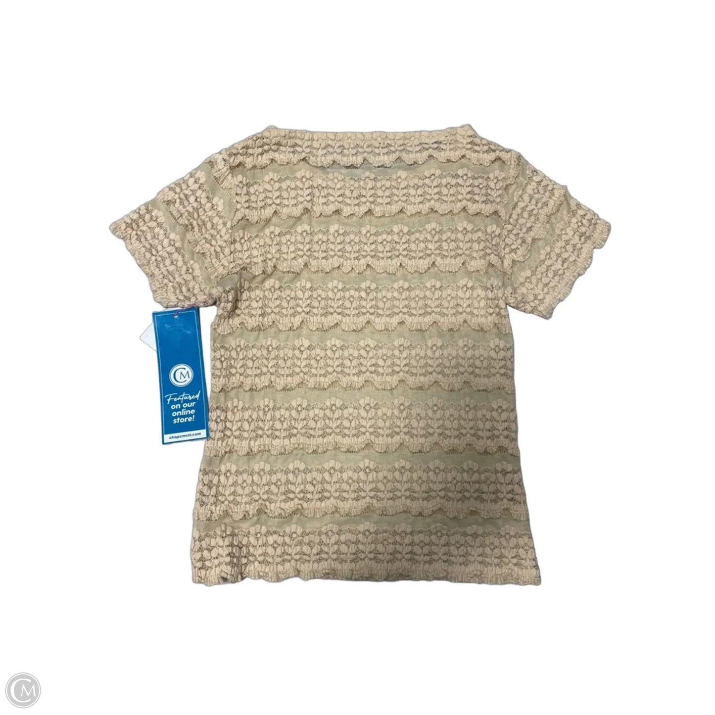 Top Short Sleeve By Free People In Cream, Size: M