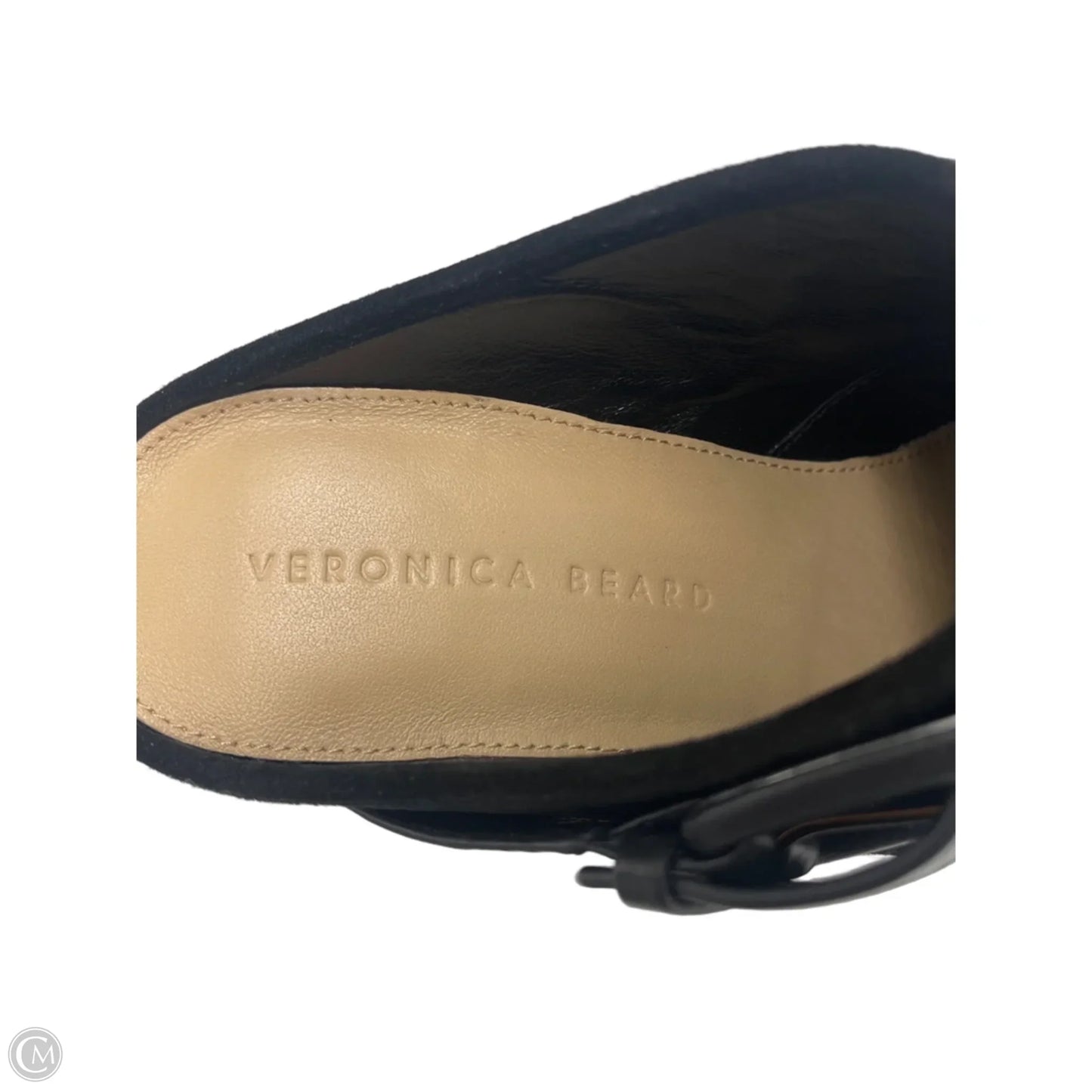 Shoes Heels Block By Veronica Beard In Black & Gold, Size: 7.5