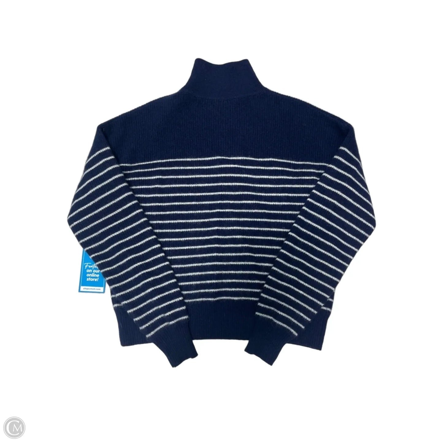 Sweater Cashmere By Aqua In Blue & White, Size: Xs