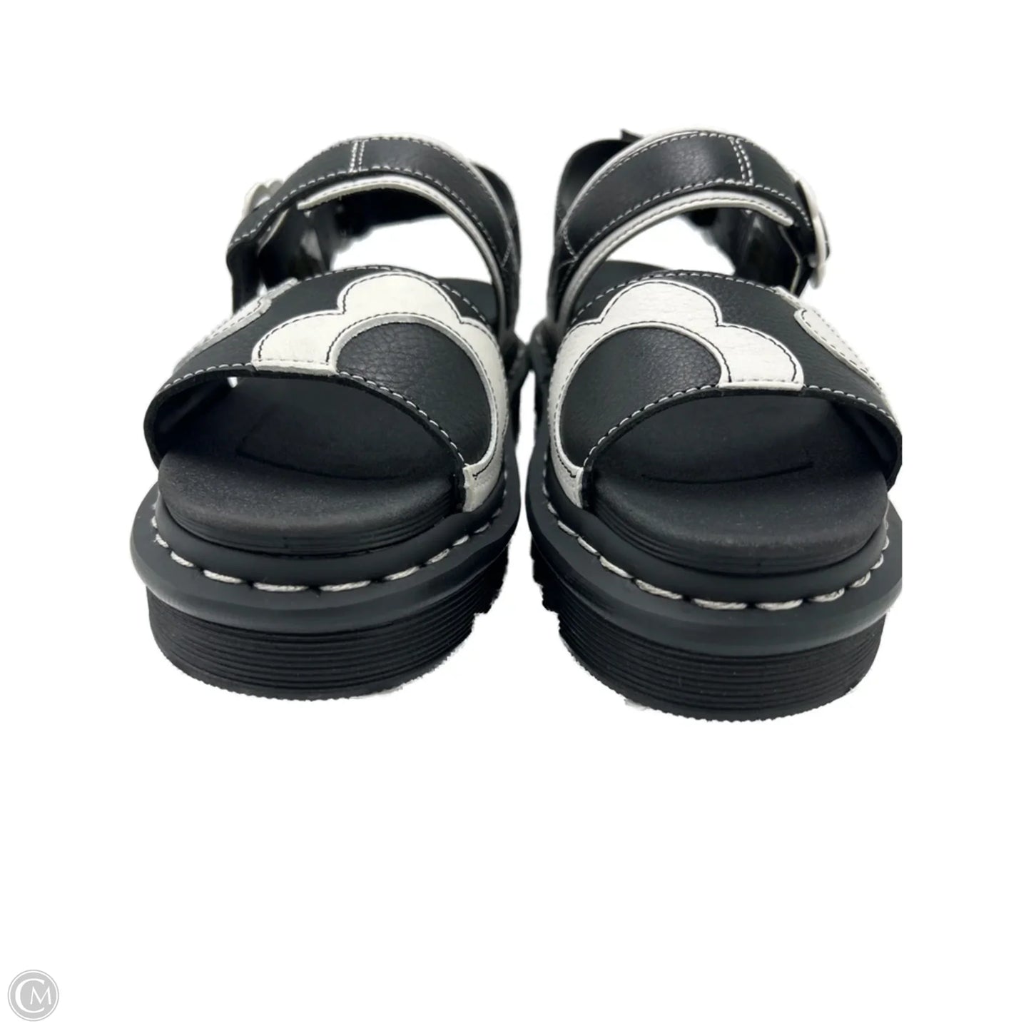 Sandals Heels Platform By Dr Martens In Black & White, Size: 6