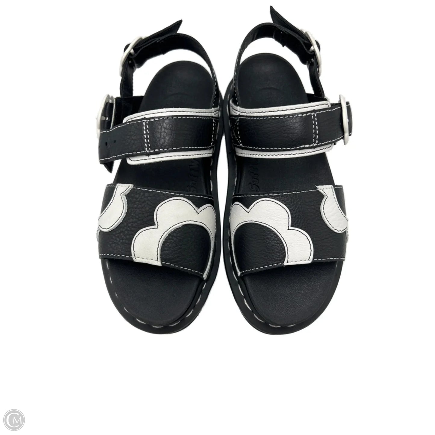 Sandals Heels Platform By Dr Martens In Black & White, Size: 6
