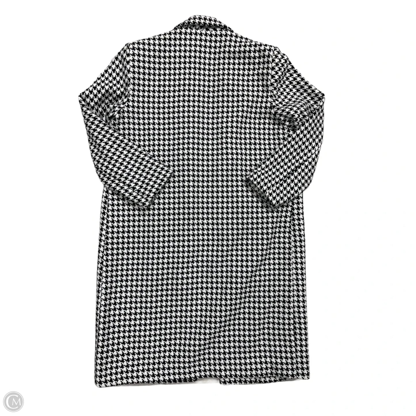 Coat Trench Coat By Nasty Gal In Black & White, Size: S