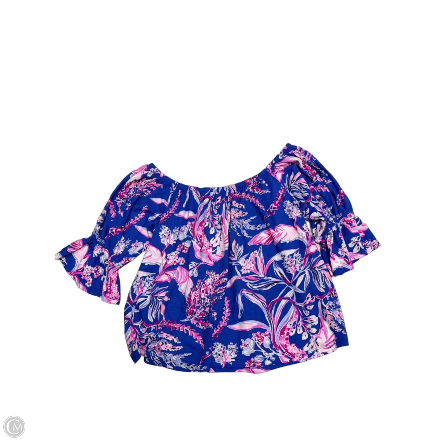 Top Long Sleeve Designer By Lilly Pulitzer In Pink & Purple, Size: S