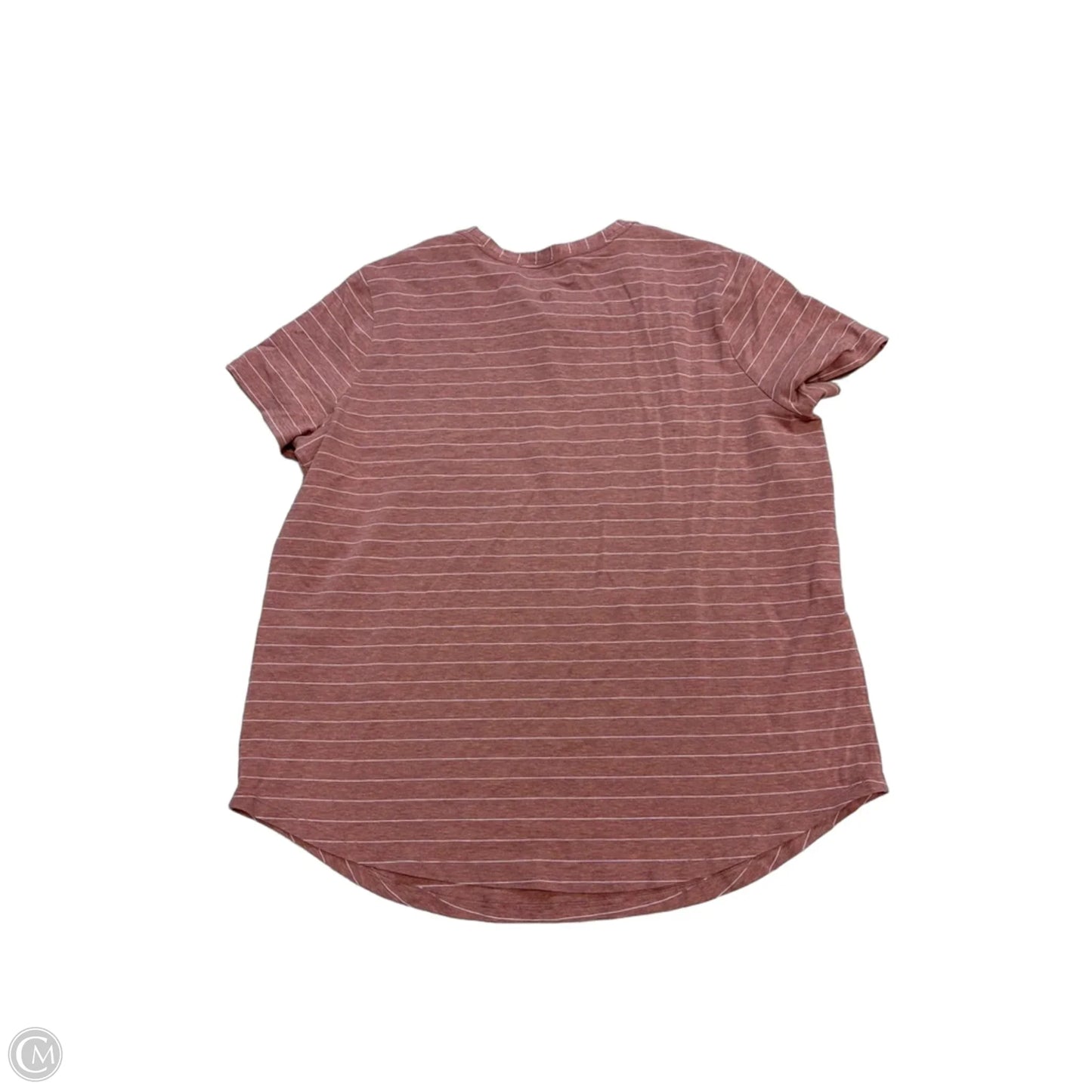 Athletic Top Short Sleeve By Lululemon In Red & White, Size: L
