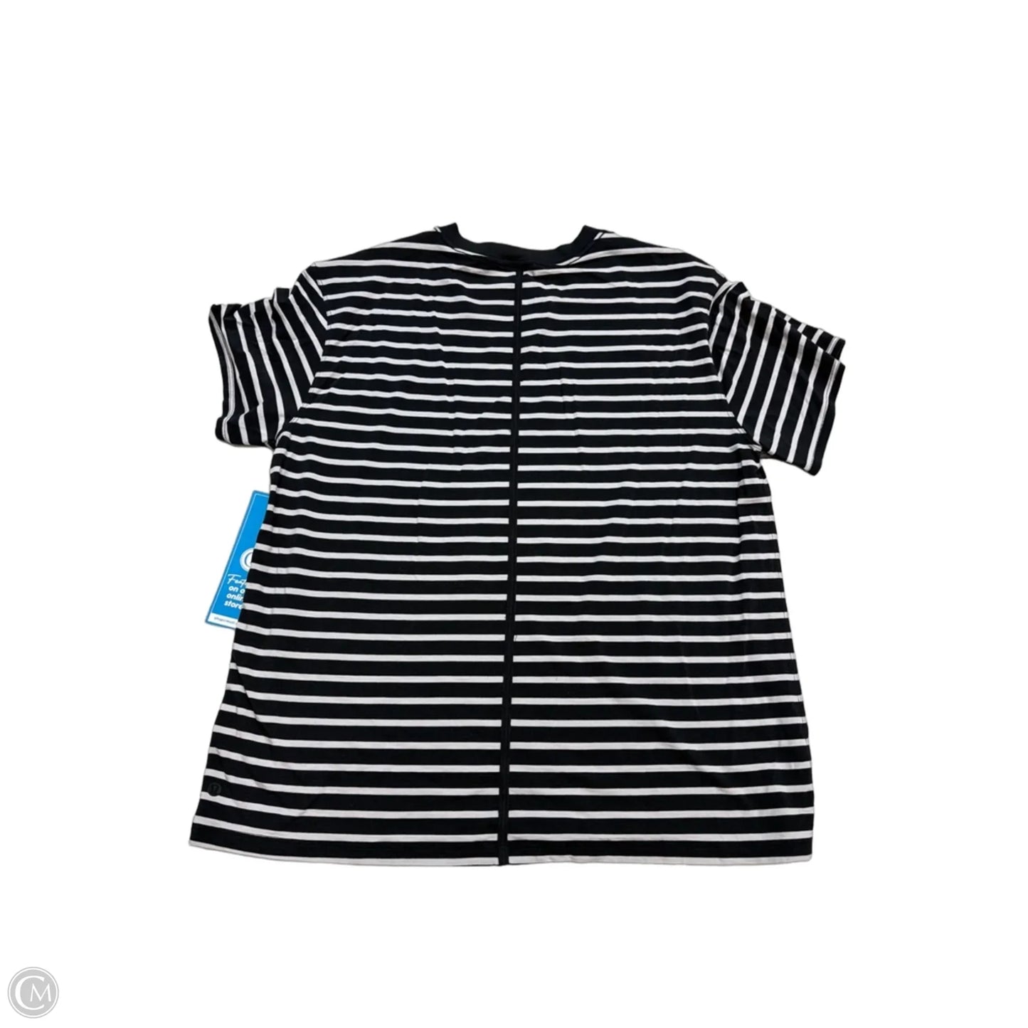 Athletic Top Short Sleeve By Lululemon In Striped Pattern, Size: L
