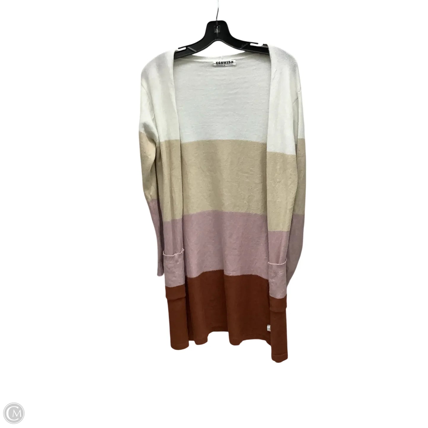 Sweater Cardigan By Clothes Mentor In Striped Pattern, Size: M